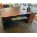 Heartwood Autumn Maple Bow Front Desk & Credenza w/ Overhead